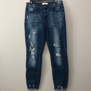 KanCan Dark Blue Distressed Skinny Jeans